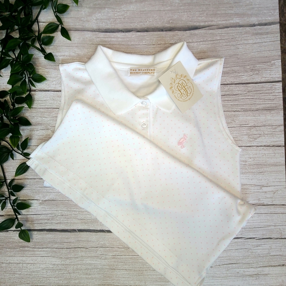 TBBC, Page's Playful Polo, Pink Micro Dot, Size 10, NWT